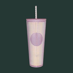 New Starbucks Pink Disco Grid Venti Cold Tumbler